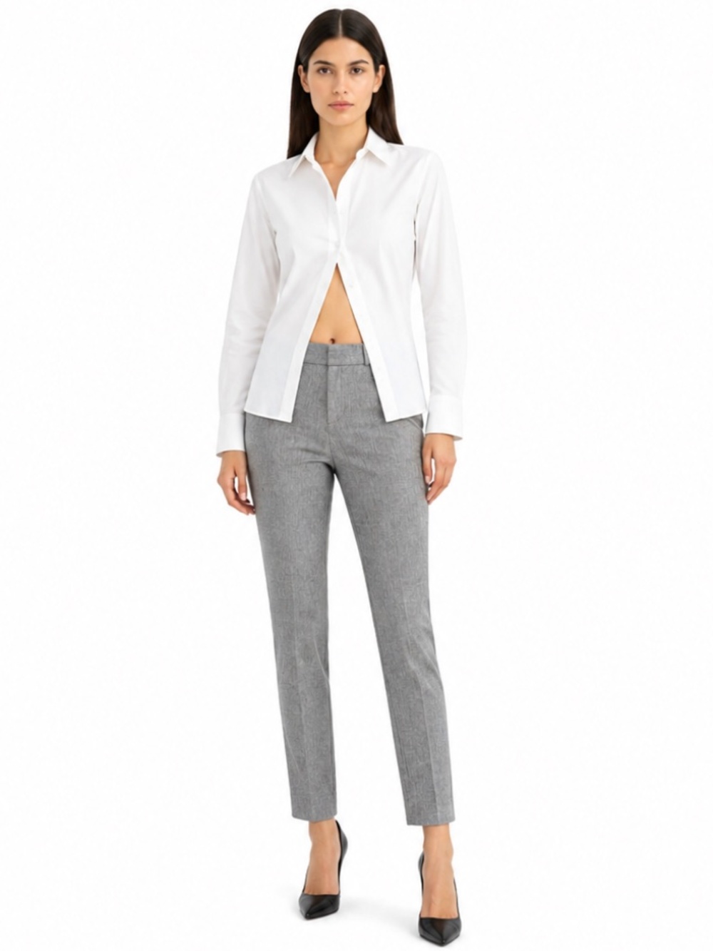 Banana Republic Sloan Marled Grey Slim-Fit Ankle Dress Pants – Size 2 EUC
